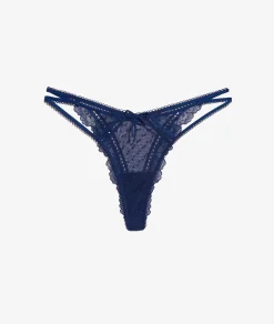 Etam Lace and Tulle Tanga NIGHTBLUE Clearance