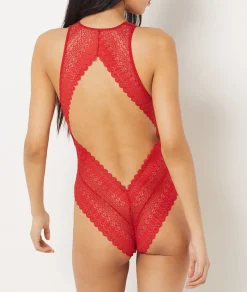 Etam Lace Bodysuit RED Shop