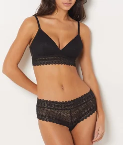 Etam Lace Boyshort BLACK Fashion