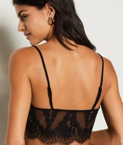 Etam Lace Crop Camisole BLACK Flash Sale