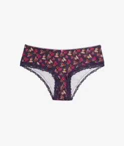 Etam Lace Detail Printed Boyshort IMPFDBLACK Discount