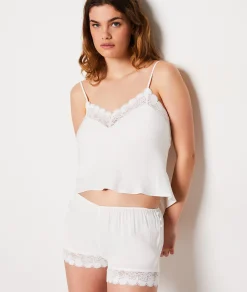 Etam Lace Detail V-neck Camisole WHITE Best