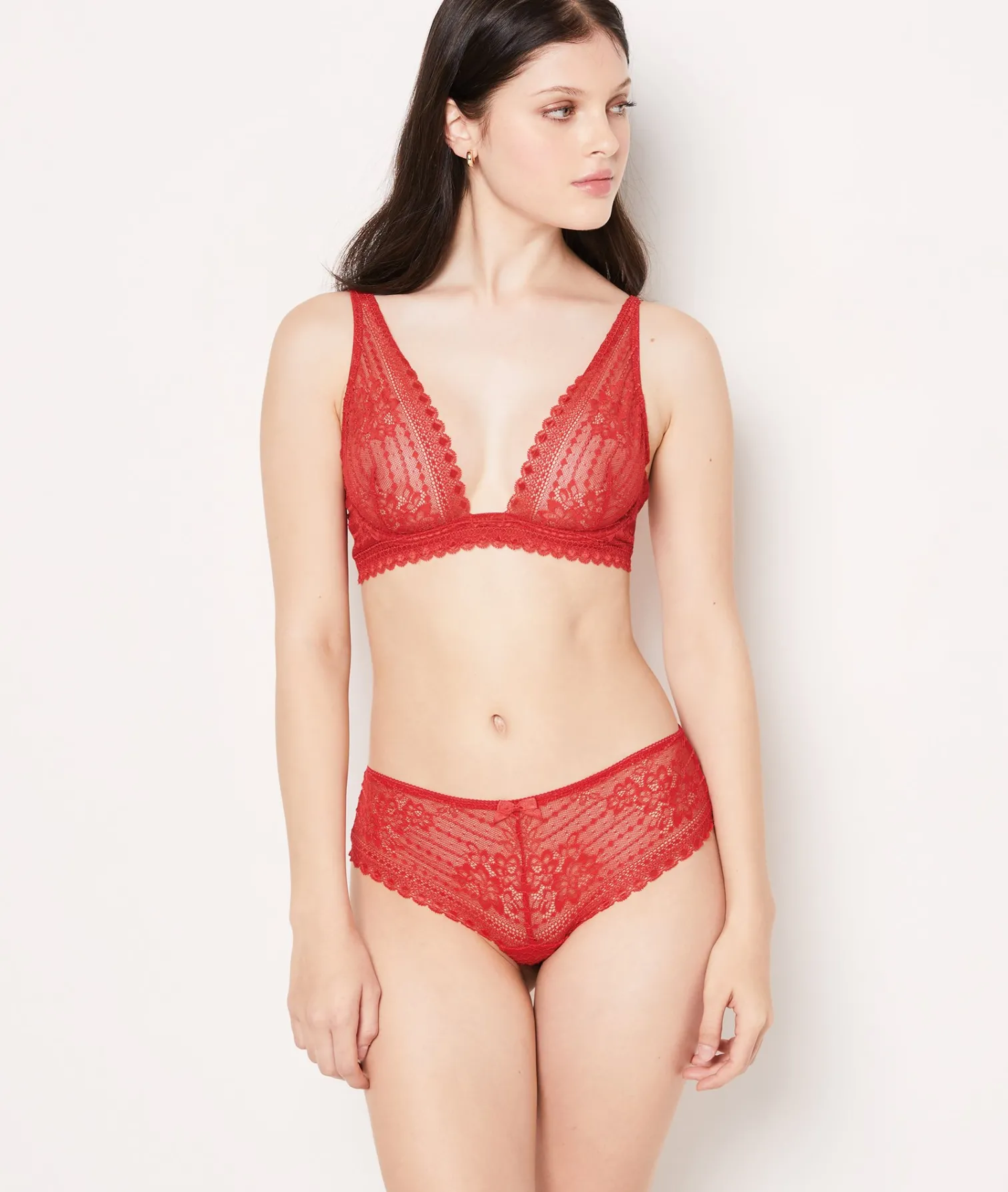 Etam Lace Shorty RED Cheap