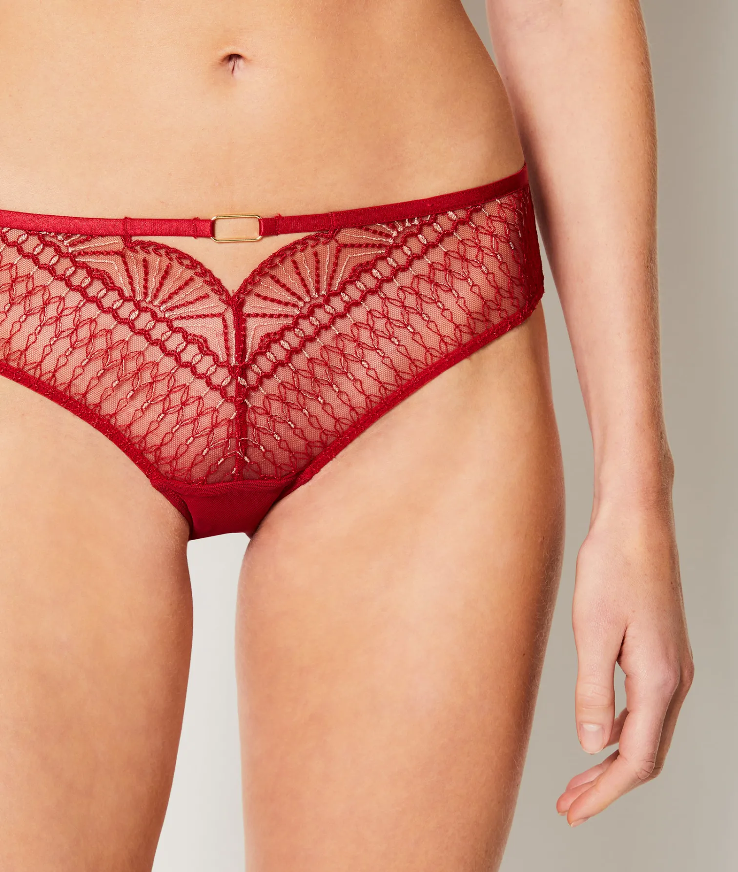 Etam Lace Shorty ROUGE Discount