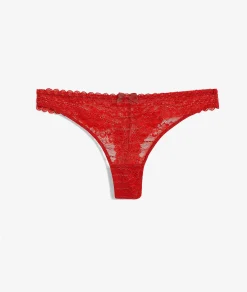 Etam Lace Tanga RED Discount