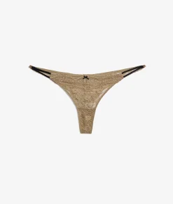 Etam Lace Tanga KHAKI Discount