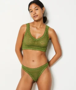 Etam Lace Tanga Khaki Best Sale