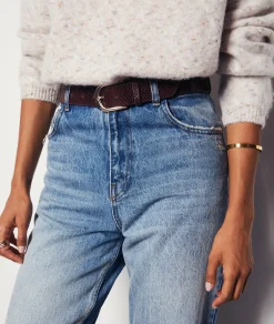 Etam Leather Belt GARNETBORDEAUX Fashion