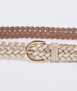 Etam Leather Belt GOLD Cheap