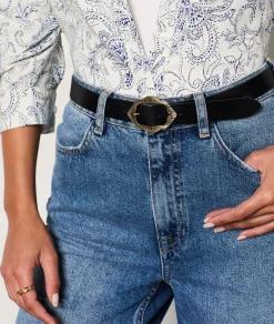 Etam Leather Belt BLACK Discount