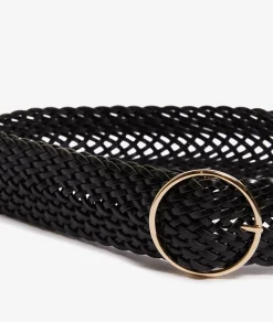 Etam Leather belt with large buckle BLACK Cheap