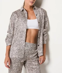 Etam Leopard Print Nightshirt EcruPrintedFabric Best