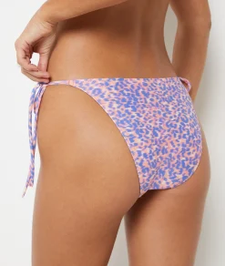 Etam Leopard Print String Bikini Bottoms MAUVE Store