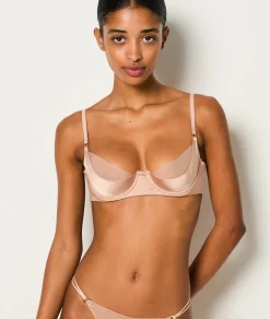 Etam Lightly Lined Bra in Tulle and Silk BLACK Best