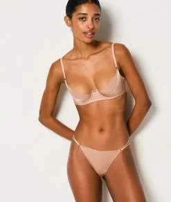 Etam Lightly Lined Bra in Tulle and Silk BLACK Best