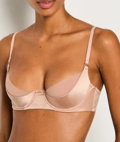 Etam Lightly Lined Bra in Tulle and Silk BLACK Best