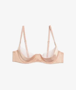 Etam Lightly Lined Bra in Tulle and Silk BLACK Best