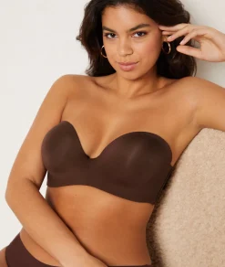 Etam Lightly Lined Bra with Removable Straps, C-E cup CHOCOLAT Flash Sale