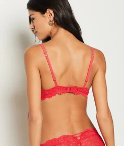 Etam Lightly Lined Demi Bra RED Best Sale