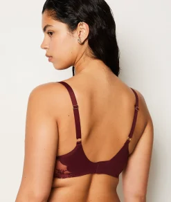 Etam Lightly Lined Embroidered Bra TERRACOTTA Fashion