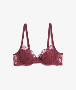 Etam Lightly Lined Embroidered Bra TERRACOTTA Fashion