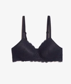 Etam Lightly Lined Post-Mastectomy Bra BLACK New