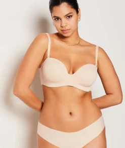 Etam Lightly Lined Strapless Bra LINEN Sale