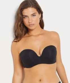 Etam Lightly Lined Strapless Bra BLACK Cheap