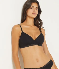 Etam Lightly Lined Wireless Bra BLACK New