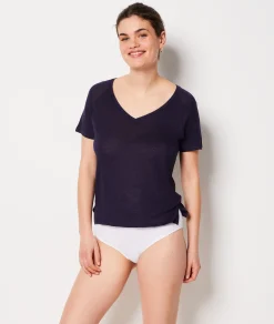 Etam Linen Pyjama T-shirt MARINE Outlet