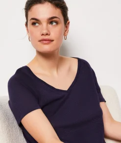 Etam Linen Pyjama T-shirt MARINE Outlet