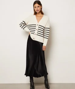 Etam Long Satin Skirt NOIR Best Sale
