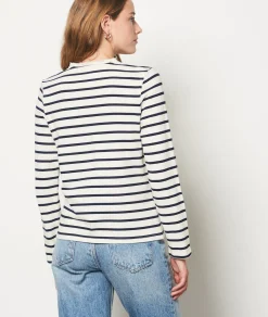 Etam Long-sleeved Breton polo shirt WHITEIMPFD Clearance
