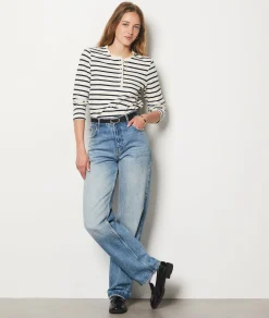 Etam Long-sleeved Breton polo shirt WHITEIMPFD Clearance