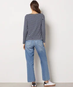 Etam Long-sleeved Breton T-shirt MARINE Best Sale
