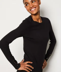 Etam Long-Sleeved Crew Neck Sweater NOIR Best Sale