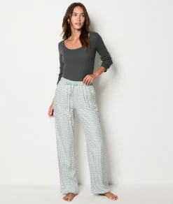 Etam Long-sleeved Pyjama T-shirt GREEN Hot