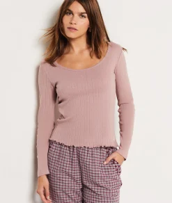 Etam Long-sleeved Pyjama T-shirt POWDERPINK Flash Sale