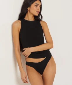 Etam Lot de 3 tangas en coton NOIR Best Sale