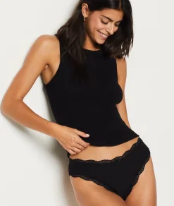 Etam Lot de 3 tangas en microfibre et dentelle NOIR Shop