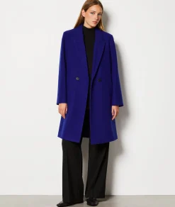 Etam Manteau long boutonné avec laine BLEUROYAL Best