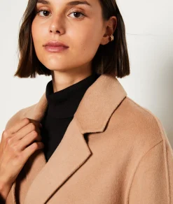 Etam Manteau long ceinturé avec laine DUNE Sale