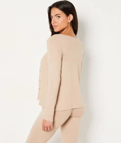 Etam Matching Cardigan and Pyjama Camisole BEIGE Outlet