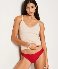 Etam Microfiber And Lace Bikini RED New