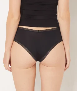 Etam Microfiber and Lace Boyshort BLACK Discount