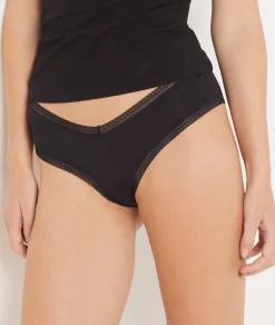 Etam Microfiber and Lace Boyshort BLACK Discount