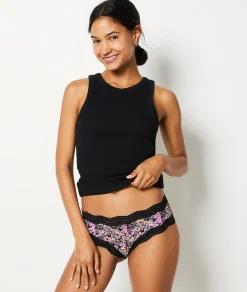 Etam Microfiber and Lace Boyshort IMPFDBLACK Outlet