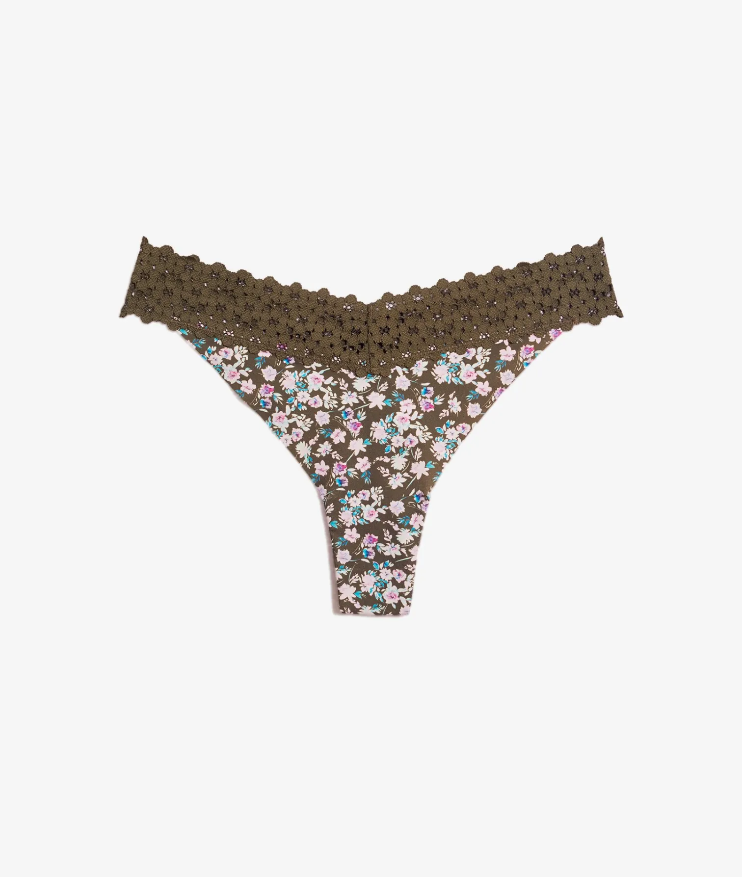 Etam Microfiber and Lace Tanga GREENBACKGROUNDPRINT Hot