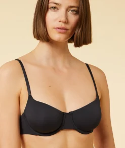 Etam Microfiber Balconette Bra BLACK Best Sale
