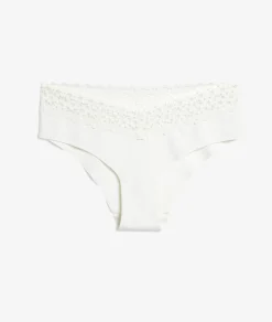 Etam Microfiber Hipsters With Lace Details WHITE New